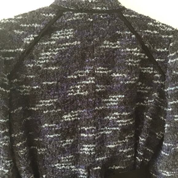 Sandro Sportswear tweed cinched tie waist peplum jacket Medium - Picture 6 of 9